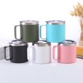 thumbnail image 1 of Taza de café de 12 oz, a prueba de fugas, con aislamiento al vacío y tapa, para camping, de acero inoxidable de doble pared, para viajes, termo para café al aire libre., 1 of 7