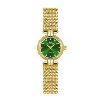 Bee Sister Watch Green Malachite Gemstone Bracelet Band Gold Watch NEEDS BATTERY BS Bee Sister New Jewelry Shiny Full Diamond Small Green  main image 2