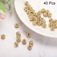 thumbnail image 3 of Uxcell 40Pcs 8mm Perlas de Rhinestone de Gran Agujero, Perla Espaciadora Europea a Granel (Oro), 3 of 5