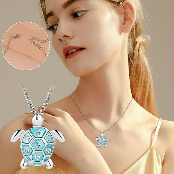 Canada Day Kcavykas Back to School Season,Ladies Fashion Cute Diamond Small Turtle Necklace Pendant Necklace Gift Jewelry