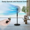 thumbnail image 4 of Ultra Quiet DC Motor Standing Fan with Remote, 9-Speed Oscillating Pedestal Fan with Adjustable Height, 9-Hour Timer Idea for Living Room, Bedroom, Office, Dorm Use, 4 of 10