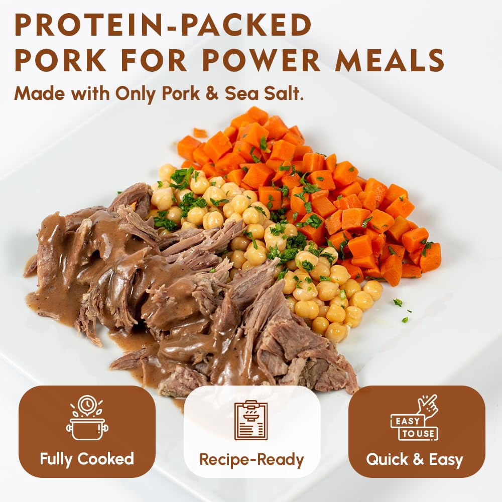 Werling & Sons Canned Pork 14.5 Oz – Fully Cooked, Heat & Serve | Premium Shelf-Stable Canned Meat | 5-Year Shelf Life | Ideal for Emergency, Survival, Camping & Quick Meals | Pack of 6 | Made in USA