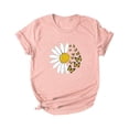 thumbnail image 1 of T-shirt à Manches Courtes à Imprimé Papillon et Marguerite pour Femme, 1 of 3