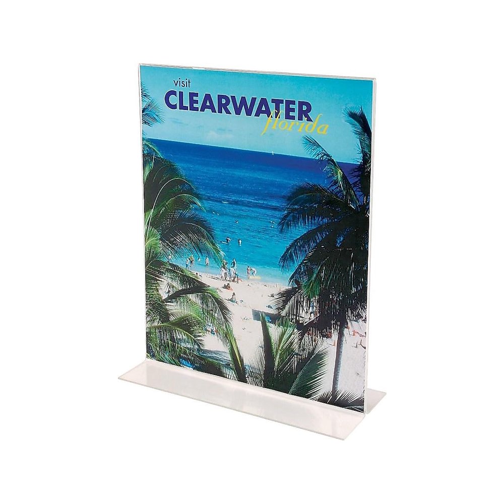 Staples Sign Holder 5 x 7 Transparent 913915