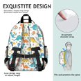 thumbnail image 5 of Colorful Dinosaur and Floral Pattern Cute School Backpack Bag for School with Padded Back and Adjustable Shoulder Straps 15.25"x11.5"x5.25", 5 of 5