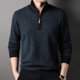 thumbnail image 2 of Suéter de lana de invierno para hombre, nueva camisa de punto con cremallera gruesa de lana pura, jersey para hombre de mediana edad, cuello alto medio, 2 of 5