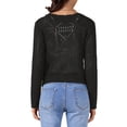 thumbnail image 3 of SUÉTER DE PUNTO CON CUELLO EN V Y MANGAS LARGAS PARA MUJERES INSPIRAR CHIC, CÁRDIGAN CORTO CON DETALLES CALADOS, TALLA XL, NEGRO, 3 of 6