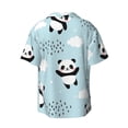 thumbnail image 2 of Wukai Cute Panda Bear Men's Casual Short-Sleeve Button Down Shirt - Lightweight Summer Dress Shirt for Daily Wear-XX-Large, 2 of 7