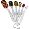 thumbnail image 1 of czcpp-NutriChef, Measuring Spoons, Kitchen Utensil Set, Kitchen Gadgets, Heavy Duty Stainless Steel, Slim Design to Accomodate Narrow Spice Jars, Teaspoon and Tablespoon Set, with Metrics, 6 pc, 1 of 4
