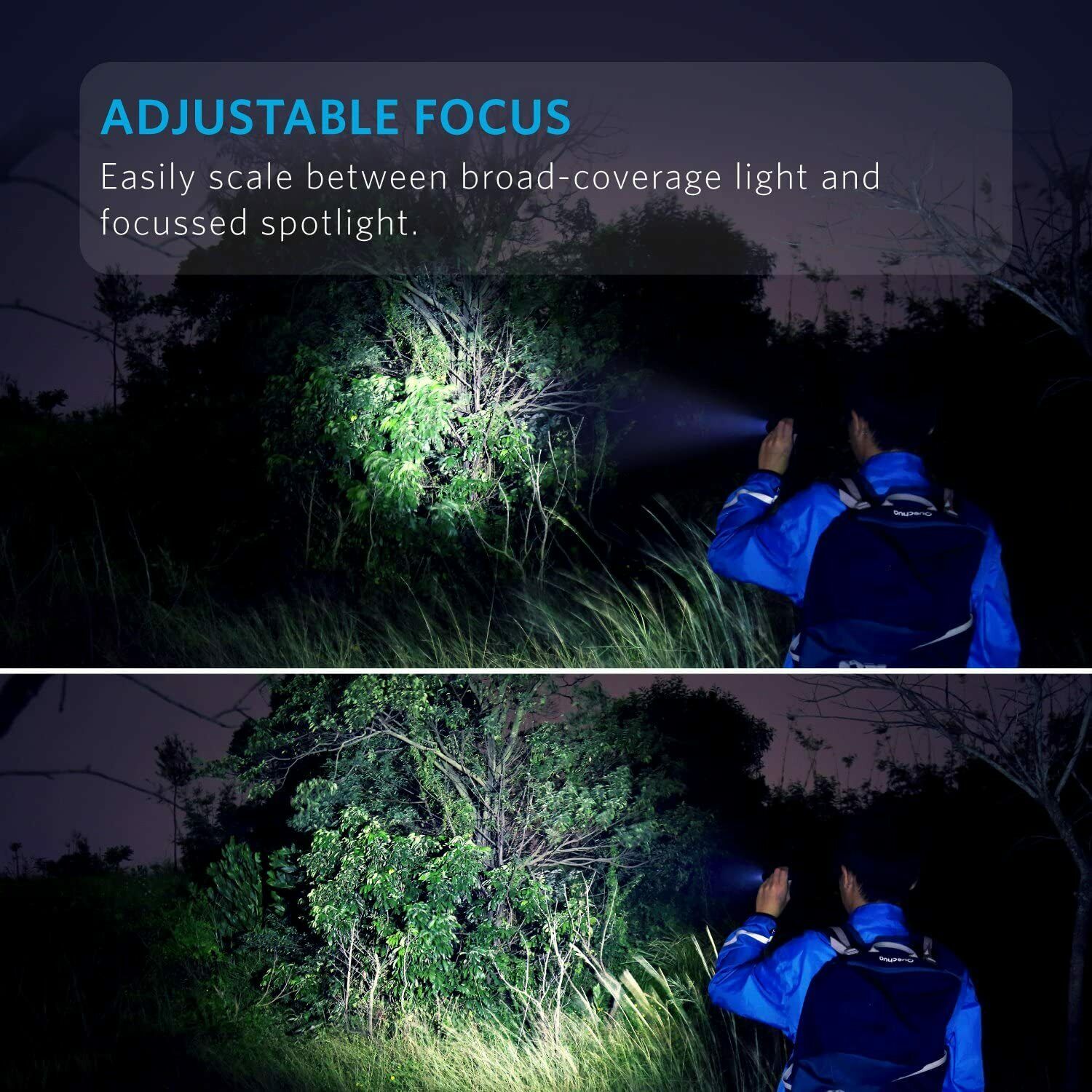 Anker Rechargeable Bolder LC90 LED Flashlight ,900 Lumen,Torch Zoomable,IPX5,5 Light Modes - image 3 of 6