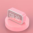 thumbnail image 2 of Cateissary Reloj despertador digital LED electrónico Reloj de escritorio Pantalla de espejo HD Altavoz Pantalla de temperatura Altavoces de audio Decoración del hogar Rosado, 2 of 6