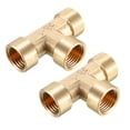 thumbnail image 5 of Brass Tee Pipe Fitting 1/4PT Female Thread T Shape Connector Coupler 2pcs, 5 of 5