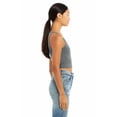 thumbnail image 3 of Bella 6680 Womens Poly-Cotton Crop Tank - Deep Heather, Extra Small & Small, 3 of 3