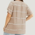 thumbnail image 7 of Plus Size Tops for Womens 2025 Fashion Large Leaf Sleeve Printed Short Sleeved V-Neck Top, 7 of 7