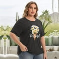 thumbnail image 5 of XCHQRTI Womens Daisy Tshirt Graphic Plus Size Casual Shirt Oversized Short Sleeve Summer Flower Tops, 5 of 9