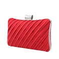 thumbnail image 3 of Elegant Pleated Satin Hard Clutch Rhinestones Top Evening Bag, 3 of 4