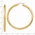thumbnail image 4 of 14K Yellow Gold Polished 4.2mm Lightweight Tube Hoop Earrings - 60mm, 4 of 6