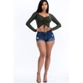 thumbnail image 2 of Ruched Drawstring Long Sleeve Crop Top, 2 of 5
