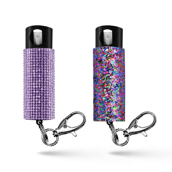 Guard Dog Security Bling It On Pepper Spray 2pk Glow-In-The-Dark 16' Distance Lavender and Amethyst (Please be advised that sets may be missing pieces or otherwise incomplete.)