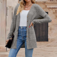 thumbnail image 3 of Women's Fall Vertical Stripes Cardigan Lightweight Soft Knit Casual Cardigan for Women Long Sleeve Fashion Button Down Duster Open Front Coat with Pockets, 3 of 8