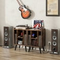 thumbnail image 2 of Giantex Meuble pour Tourne-Disque avec Station de Recharge et Ports USB, Table de Chevet Table d'Appoint pour Sofa, Armoire de Rangement, Étagère d'Exposition pour Albums, Brun, 2 of 8