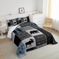 thumbnail image 3 of Manfei Bear Deer 2pcs Bedding Comforter Set,Geometric Buffalo Twin Comforter Sets,Woodland Wildlife Bedding Set,Breathable Animal Bedroom Decoration,Reversible, 3 of 8