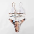 thumbnail image 6 of WREESH Womens Two Piece Swimsuit High Cut Bikini Metal Chain Bikini Set Swimsuit High Waist Bikini Swimsuit Backless Split Swimsuit Suit Beach Bathing Suit Brown, 6 of 8
