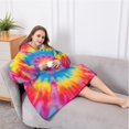 thumbnail image 5 of Oversized Wearable Blanket Hoodie,Colorful Tie Dye Mandala Pattern Sherpa Blanket Hoodie with Super Pockets,Super Warm Fuzzy Pullover for Women & Men, 5 of 6