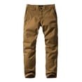 thumbnail image 2 of Pantalones a juego para hombre, ajustados, con parte delantera plana, casual, 29 camel, 2 of 5