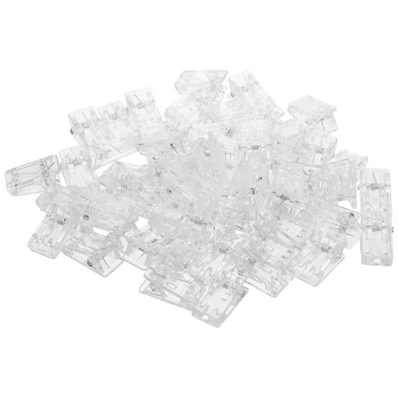 GAXIRE 60Pcs Bulk Binder Clips Acrylic Transparent Clips for Office Supplies