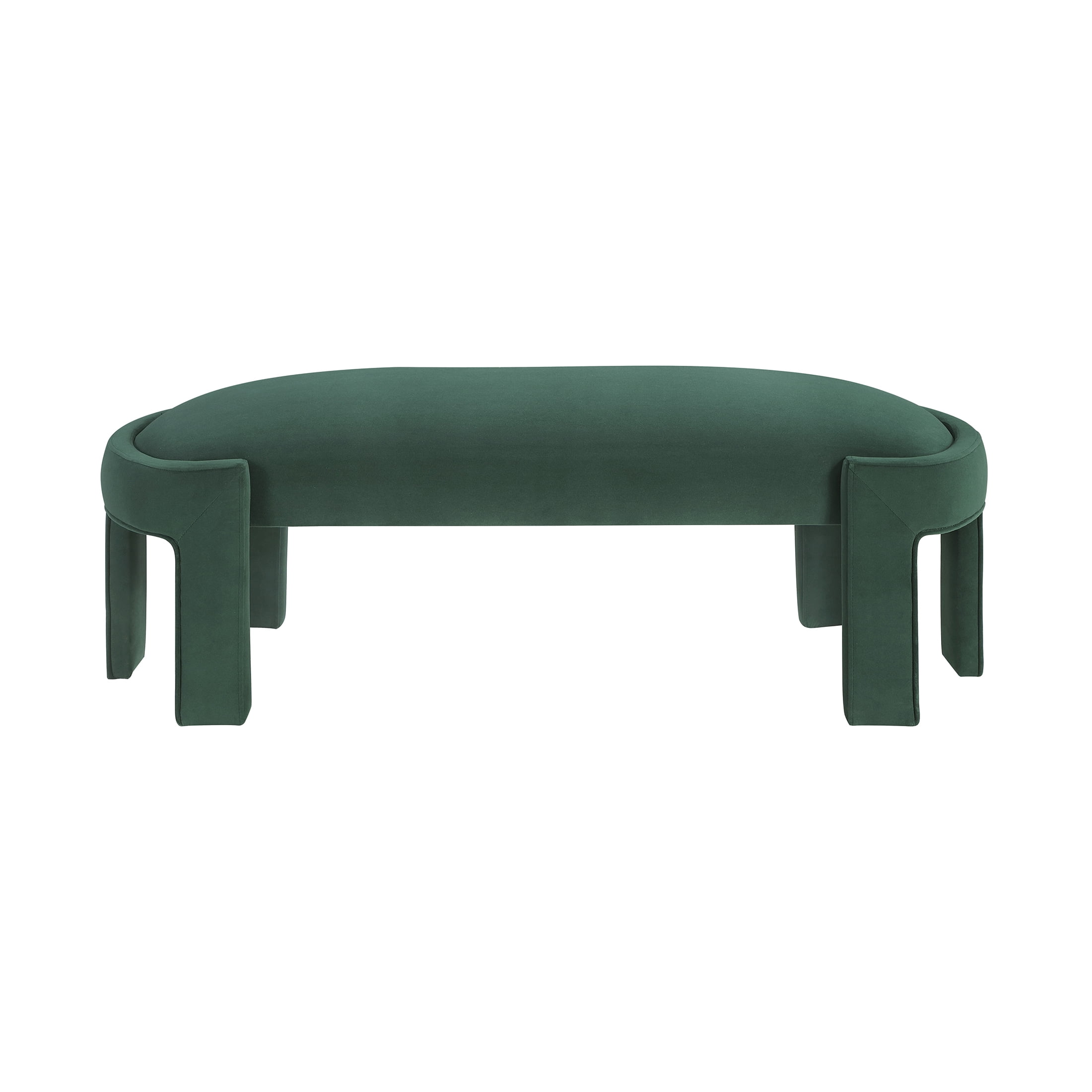 OakvillePark Veywood Velvet Bench, Green