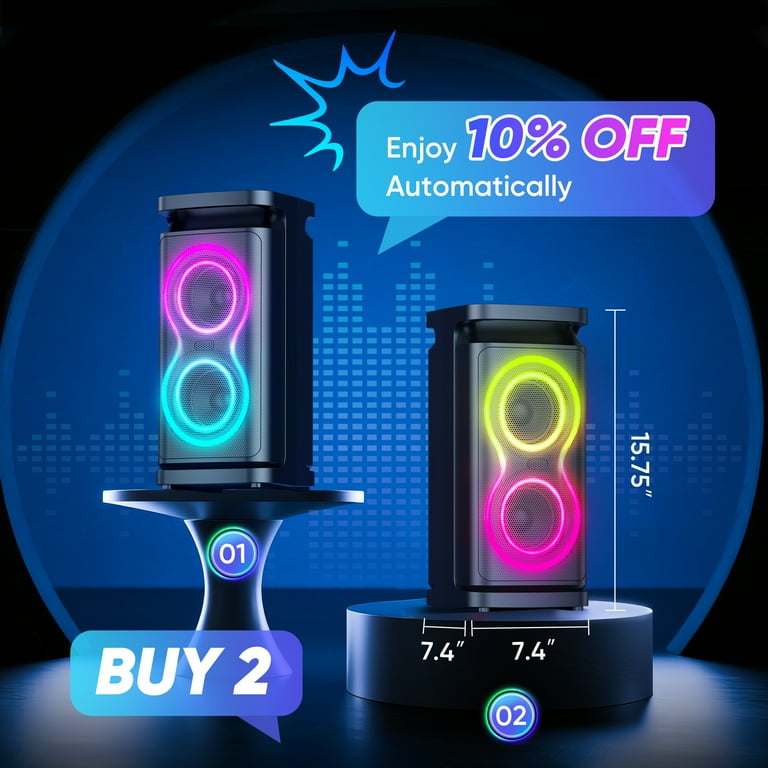 GCZ Portable Party Speaker with Loud Sound and Microphone Jack