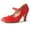 Red Pu, variant on J. Adams Kym Mary Jane Shoes Women Oxford Pumps - Cute Low Kitten High Heels - Retro Vintage Shoes for Women 1950s Mary Janes Round Toe Shoe with Ankle Strap - Women Dress Shoes