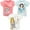 Blue / pink / white, variant on Disney Moana Jasmine Princess Belle Big Girls 3 Pack Graphic T-Shirts purple / white / Yellow 14-16