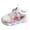 White, variant on Light up Shoes for Girls Cute Cartoon Trendy Color Block Flat Sneakers Hook and Loop Lace up Casual Skate Shoes White 7 Toddler