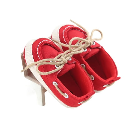 

Domingbub Baby First Walkers Shoes Boy Girl Newborn Soft Soles Crib Soft Sole Shoe Sneakers First Walkers Red 6-12M