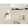 thumbnail image 5 of Soporte adhesivo para papel higiénico con estante, Soporte para papel higiénico montado en la pared, Se adapta a Mega Roll, Dispensador de rollos de papel higiénico de acero inoxidable, 5 of 5