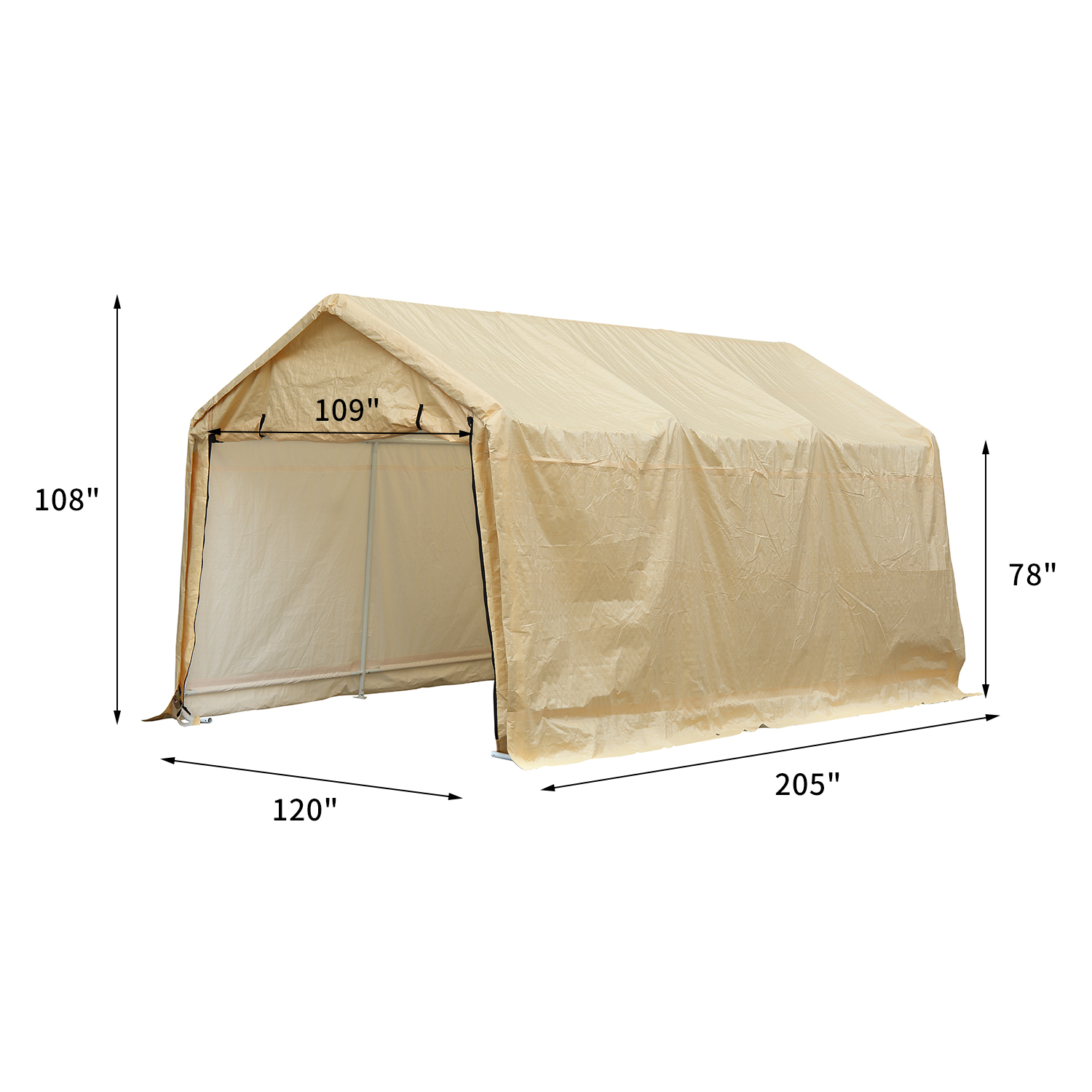 Ainfox 10x17 Ft Heavy Duty Enclosed Carport Canopy With Sidewalls