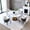 59" Table + 4 Beige Chairs, variant on Montary 59” Modern Round Dining Table for 6-8 Seat, Artificial Marble Dining Room Table with Lazy Susan, Tube Shaped Stainless Steel Gold Base, Sintered Stone Top Dining Table (Only Table)