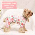 thumbnail image 6 of Dog Pajamas for Small Dogs - Soft Cotton 4-Leg Puppy PJs, Stretchable Breathable Pet Onesie Jumpsuit Sleepwear for Yorkie, Chihuahua, Toy Poodle & Tiny Breeds, Pink Peach XL, 6 of 7