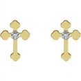 thumbnail image 2 of FB Jewels 14K Yellow and White Two Tone Gold Pair .01CTW Diamond Cross Earring, 2 of 2