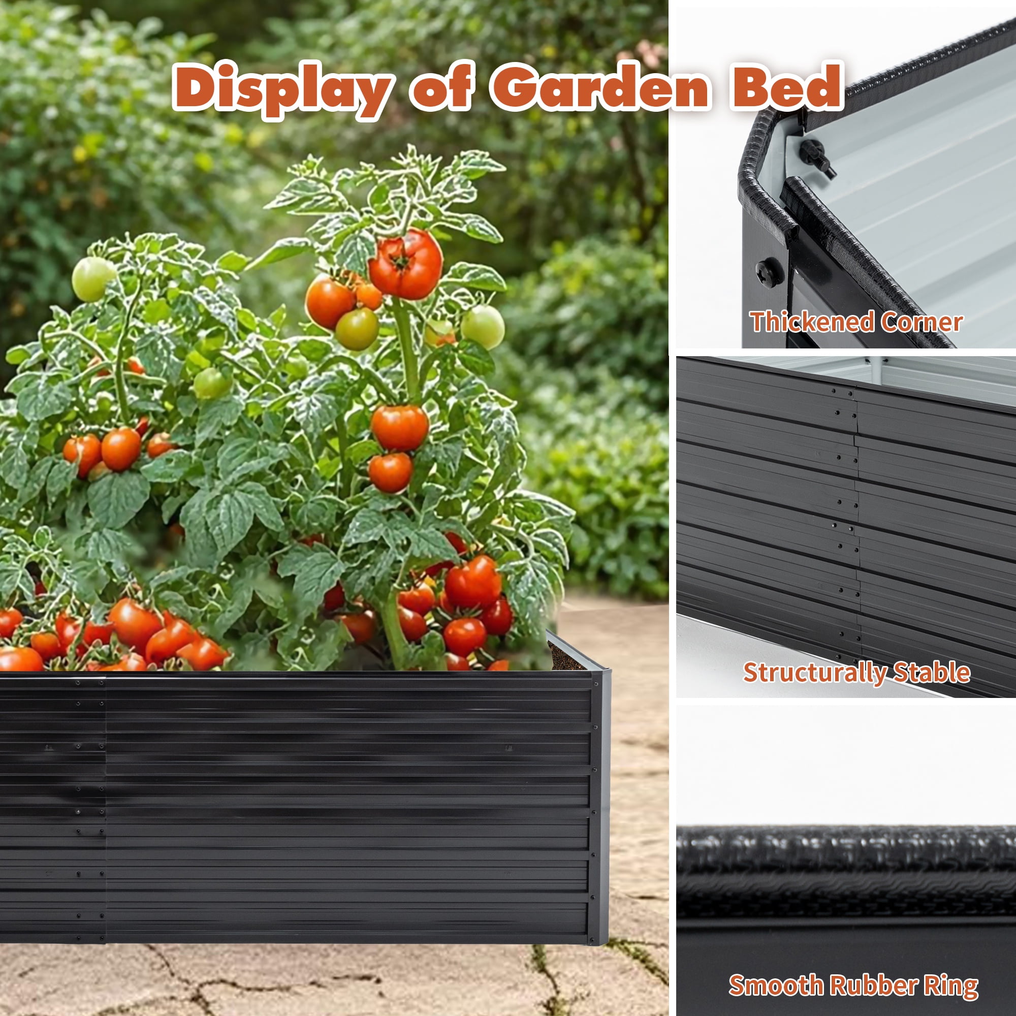 Metal Raised Garden Bed, Seizeen 6×3 ×2 ft Planter Box for Outdoor, Green Galvanized Raised Planter for Vegetables Flower Fruits, Large Gardening Plant Box for Patio