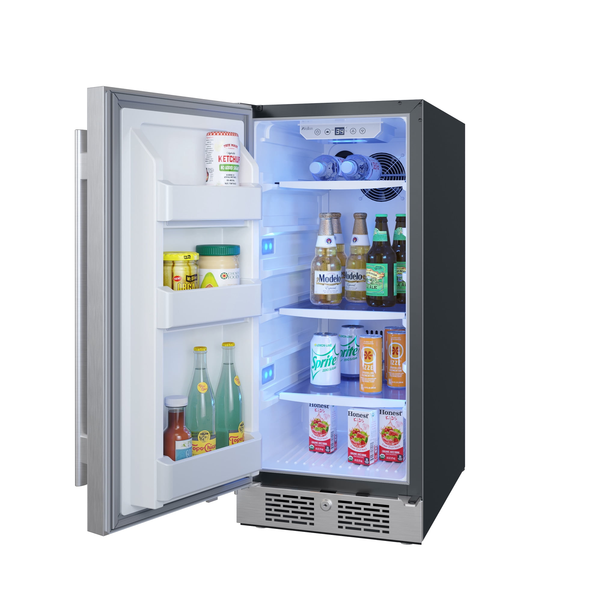 Avallon Afr152lh 15" Wide 3.3 Cu. Ft. Compact Refrigerator - Stainless Steel