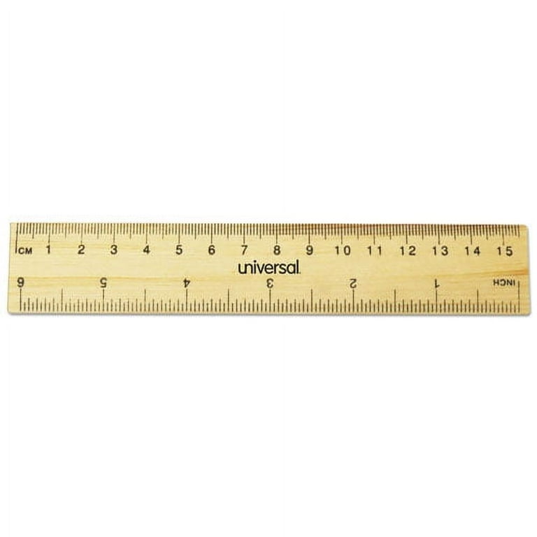 Flat Wood Ruler, Standard/Metric, 6 Flat Wood Ruler, Standard/Metric, 6