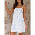 thumbnail image 3 of SUNSIOM Femmes Été Sans Manches Mini Robe Spaghetti Bretelles Dos Nu Graphique Imprimer une Ligne Robe Plage Robe de Soleil, 3 of 6