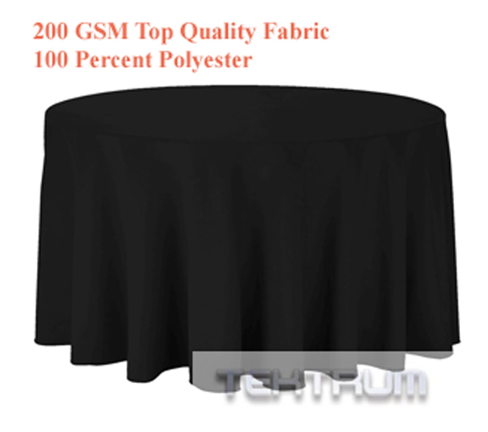 TEKTRUM 108 INCH ROUND POLYESTER TABLECLOTH - THICK/HEAVY DUTY/DURABLE ...