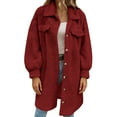 thumbnail image 2 of Mifsaly Long Fleece Jacket Women Button Down Lapel Fuzzy Teddy Coats Oversized Soft Cozy Long Sleeve Thermal Winter Outerwear 2025 Fashion Loungewear, 2 of 9