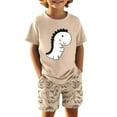 thumbnail image 4 of TrendOFT Summer Outfits Set For Boys European Filled Printed Short T Shorts Children Loose And Comfortable Kids Shorts Sets Khaki, 4 of 4