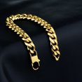 thumbnail image 5 of 14K Yellow Gold Plated Bracelet - 10mm Cuban Link Chain, Gold Bracelet for Men & Women, 5 of 7