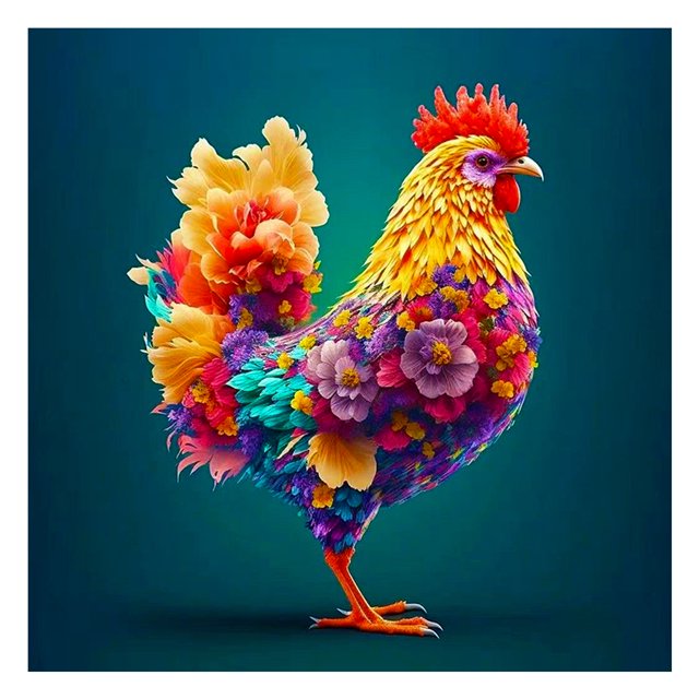 Pintura de diamante 5D DIY Kit de pollo de taladro redondo completo Arte Decoración del hogar (GS3310) Hugtrwg Para estrenar